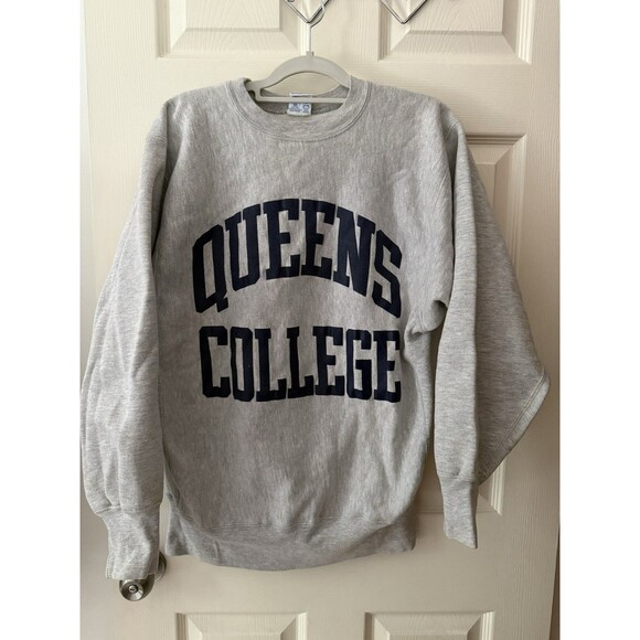 VINTAGE RARE Queens College NYC Jerry Seinfeld Champion Sweatshirt XL 90s - Picture 1 of 3